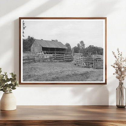 Vintage Slab Fence and Barn in Pie Town New Mexico 1940