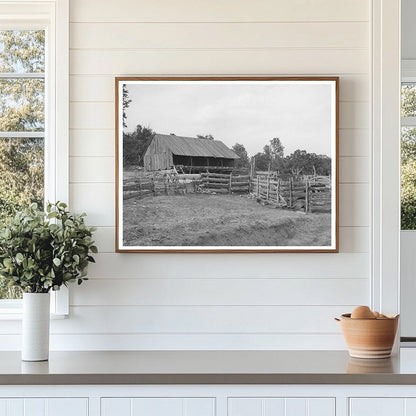 Vintage Slab Fence and Barn in Pie Town New Mexico 1940