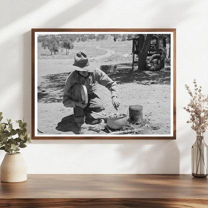 Faro Caudill Cooking Stew in Pie Town New Mexico 1940