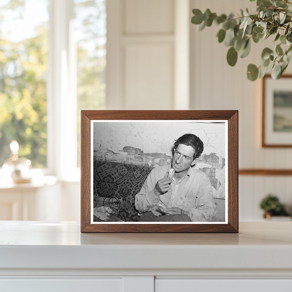 Faro Caudill Rolling a Cigarette Pie Town New Mexico 1940
