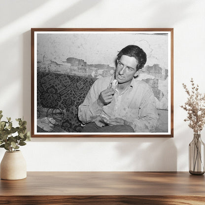 Faro Caudill Rolling a Cigarette Pie Town New Mexico 1940