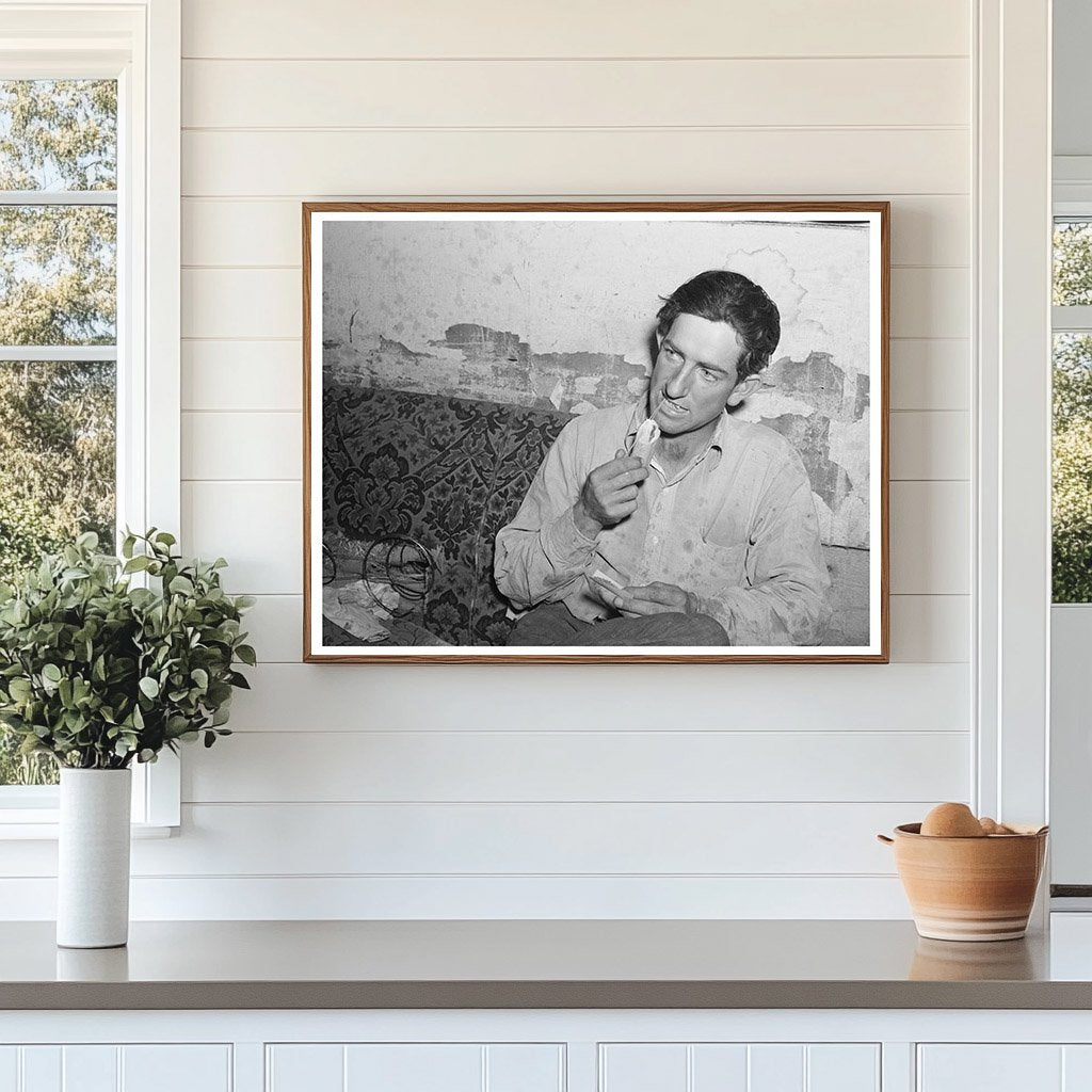 Faro Caudill Rolling a Cigarette Pie Town New Mexico 1940