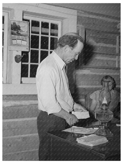 John Adams Reading at Literary Society in Pie Town 1940