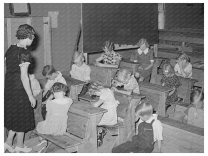 1940 Students Gather for Prayer in Pie Town New Mexico