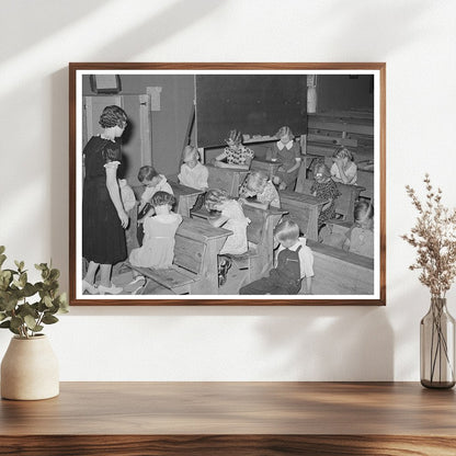 1940 Students Gather for Prayer in Pie Town New Mexico