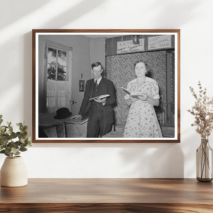 1940 Farmer and Wife Singing at Sunday School in Pie Town