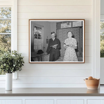 1940 Farmer and Wife Singing at Sunday School in Pie Town