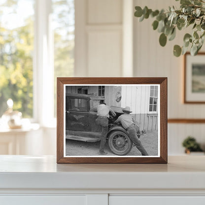 1940 Vintage Image of Garage Owner in Pie Town New Mexico