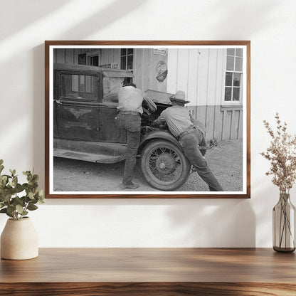 1940 Vintage Image of Garage Owner in Pie Town New Mexico