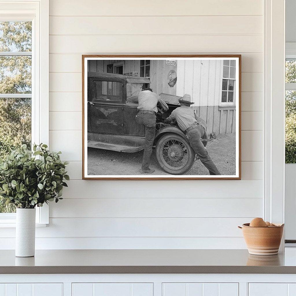 1940 Vintage Image of Garage Owner in Pie Town New Mexico