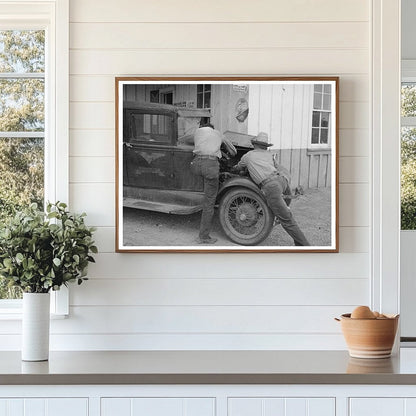 1940 Vintage Image of Garage Owner in Pie Town New Mexico