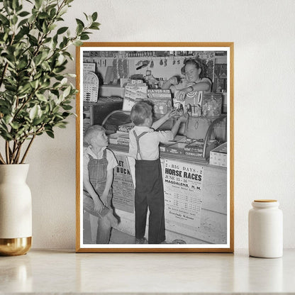 Farm Children Buying Candy in Pie Town New Mexico 1940