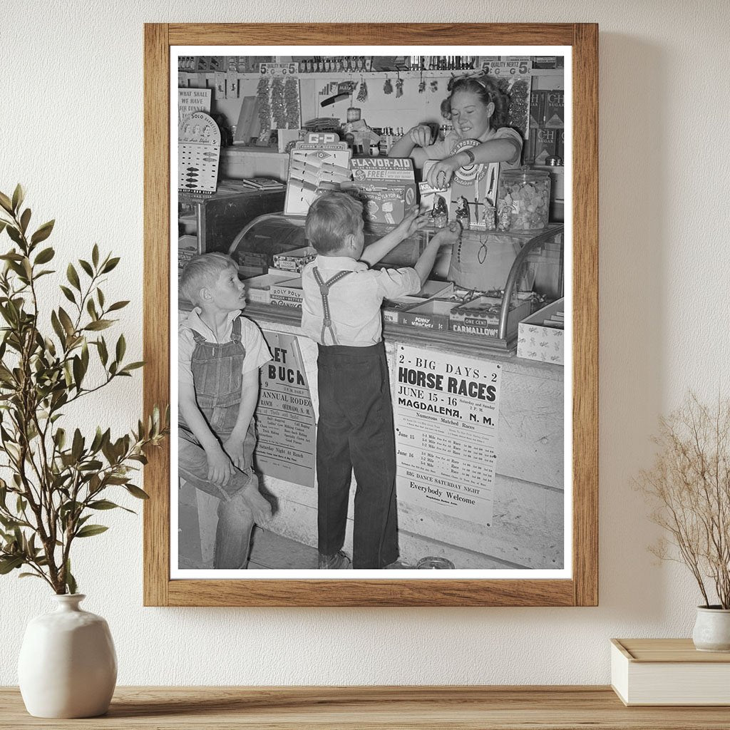 Farm Children Buying Candy in Pie Town New Mexico 1940