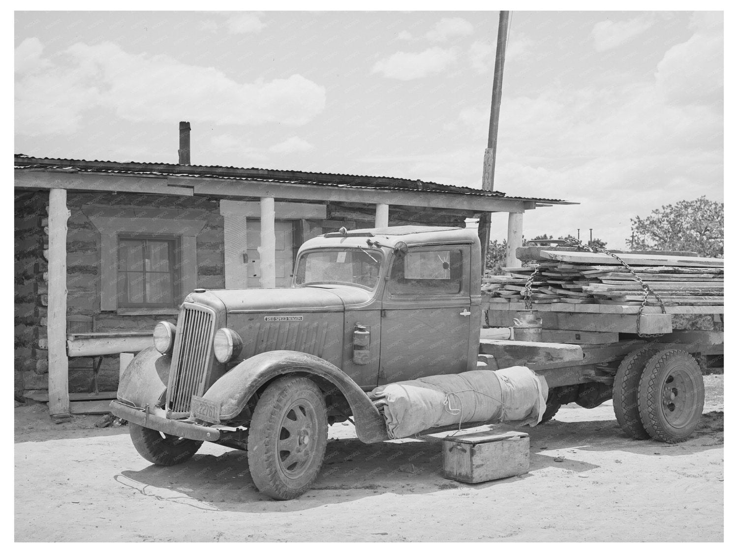 1940 Truck Transporting Lumber Near Pie Town New Mexico