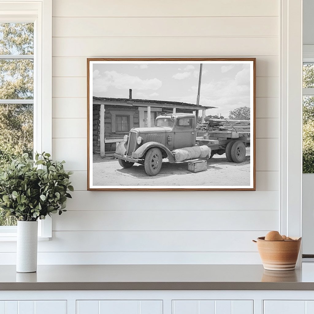 1940 Truck Transporting Lumber Near Pie Town New Mexico