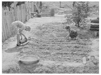 Whinery Children Gardening in Pie Town New Mexico 1940