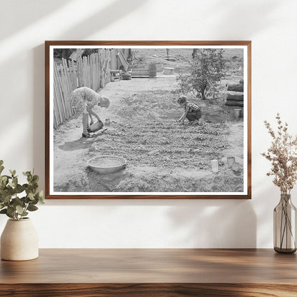 Whinery Children Gardening in Pie Town New Mexico 1940