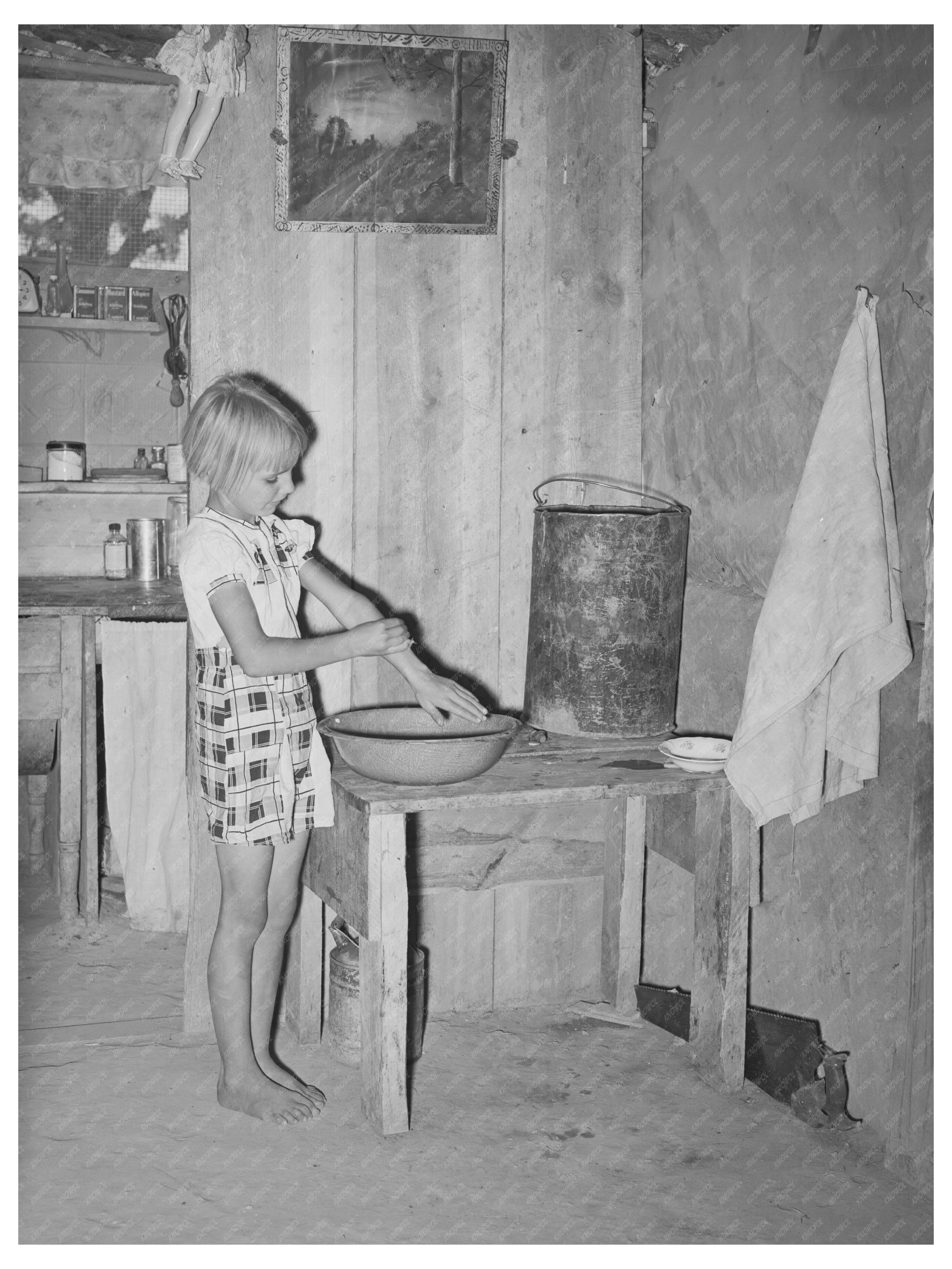 Daughter Washing Hands Before Dinner Pie Town New Mexico 1940