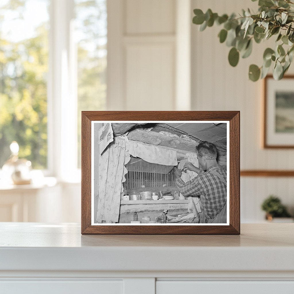 Jack Whinery Repairs Window in Dugout June 1940