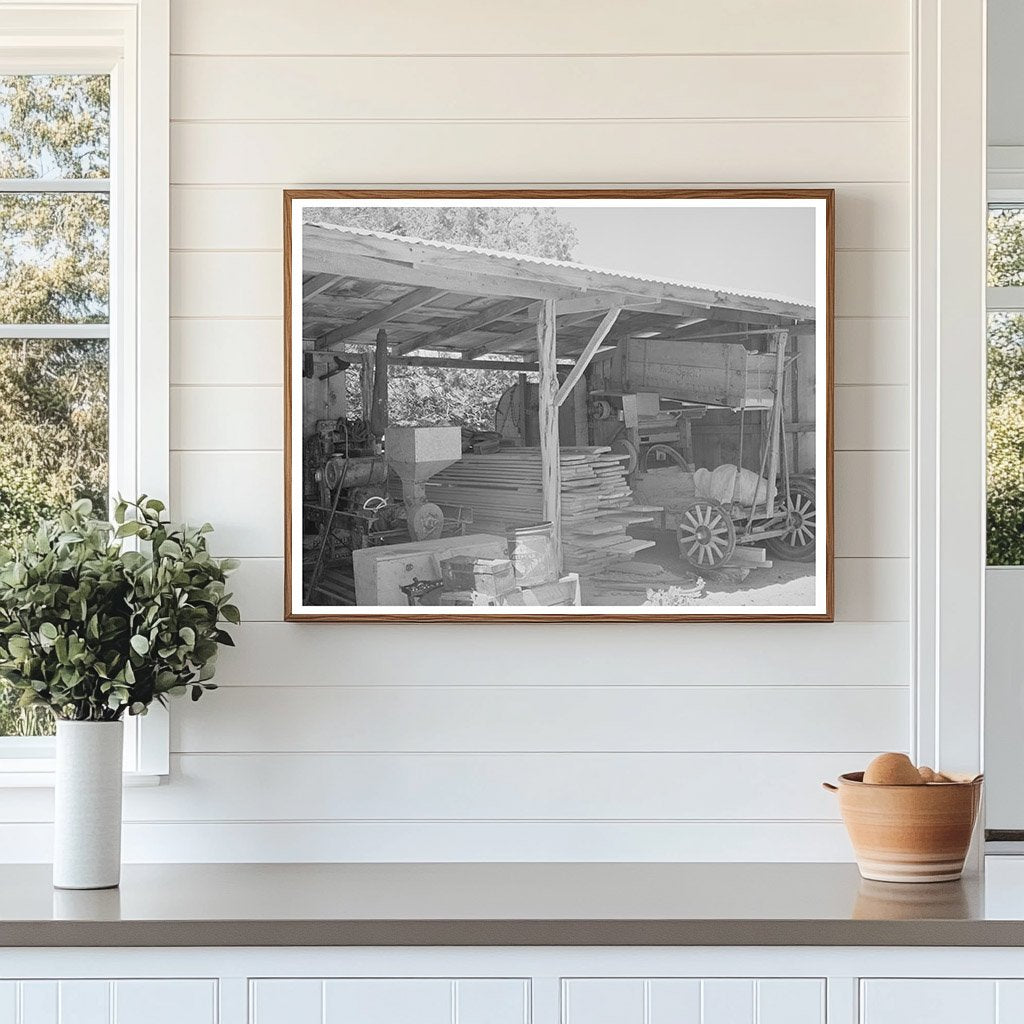 Vintage Farm Toolshed and Bean Thresher Pie Town 1940