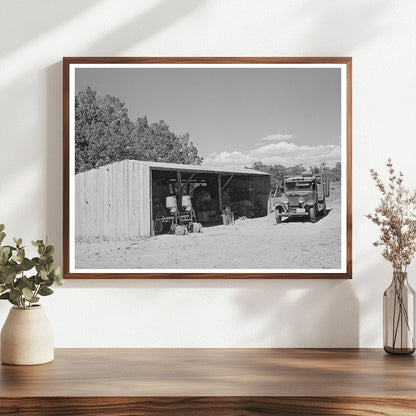 Vintage Toolshed and Bean Thresher in Pie Town 1940