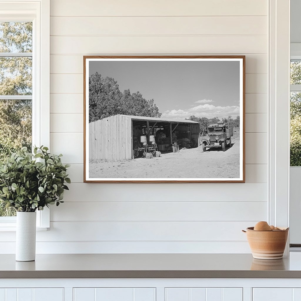 Vintage Toolshed and Bean Thresher in Pie Town 1940