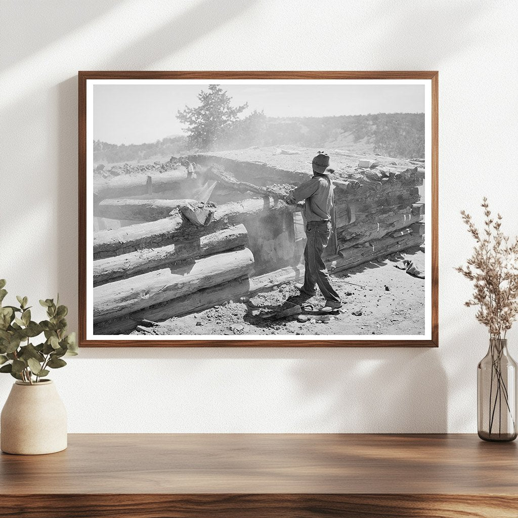 Faro Caudill Dismantling Dugout Pie Town New Mexico 1940