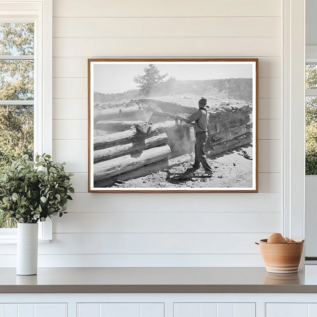 Faro Caudill Dismantling Dugout Pie Town New Mexico 1940