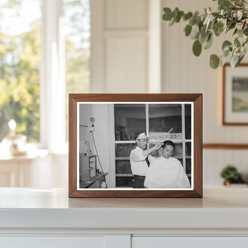 1940 Barbershop Scene Mogollon New Mexico Photo