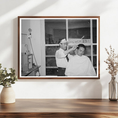 1940 Barbershop Scene Mogollon New Mexico Photo