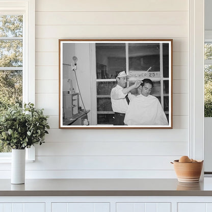 1940 Barbershop Scene Mogollon New Mexico Photo