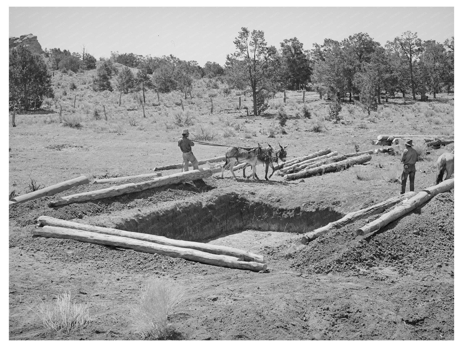 Dugout Construction in Pie Town New Mexico June 1940