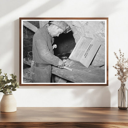 Miner Inserting Fuse into Dynamite Mogollon New Mexico 1940