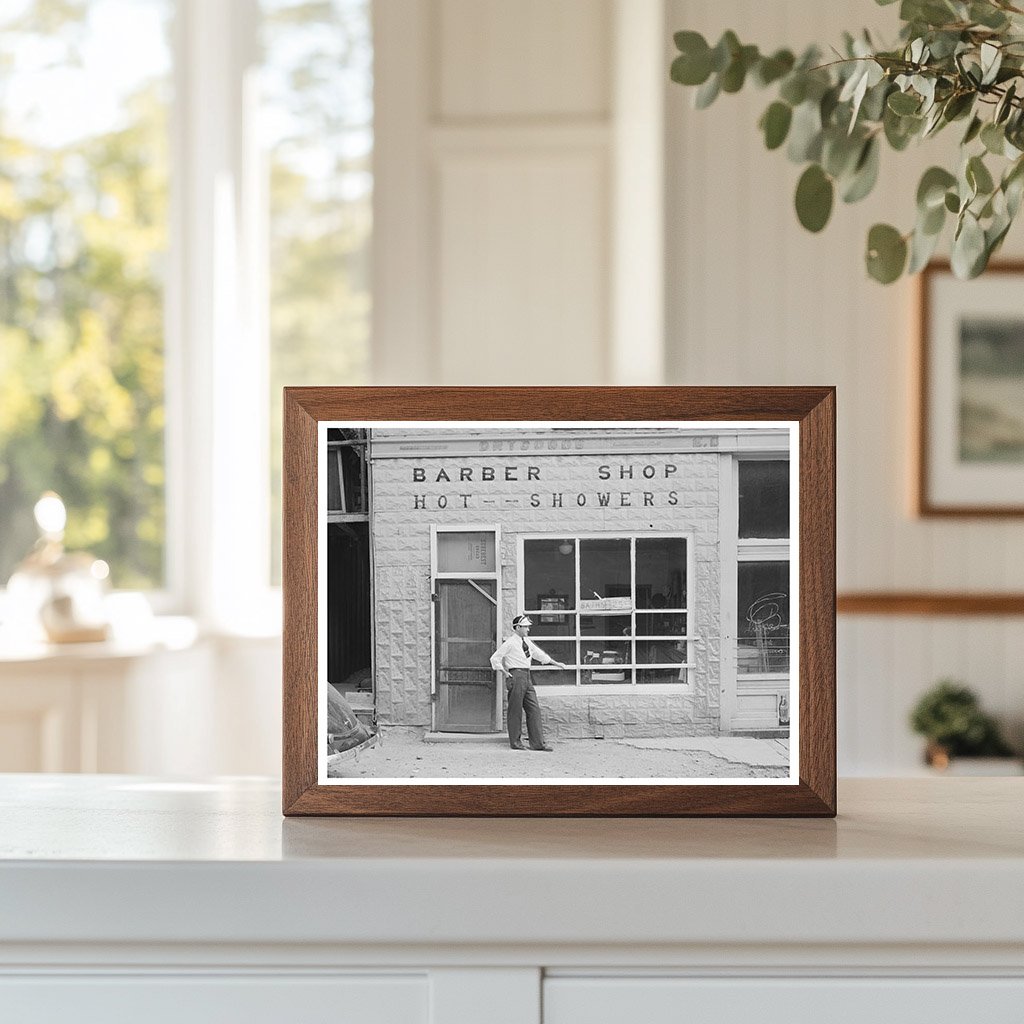 Mogollon New Mexico Barber Shop Vintage Photo 1940