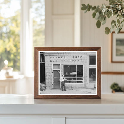 Mogollon New Mexico Barber Shop Vintage Photo 1940
