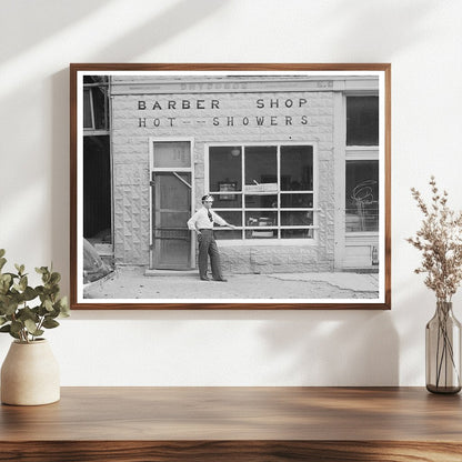 Mogollon New Mexico Barber Shop Vintage Photo 1940
