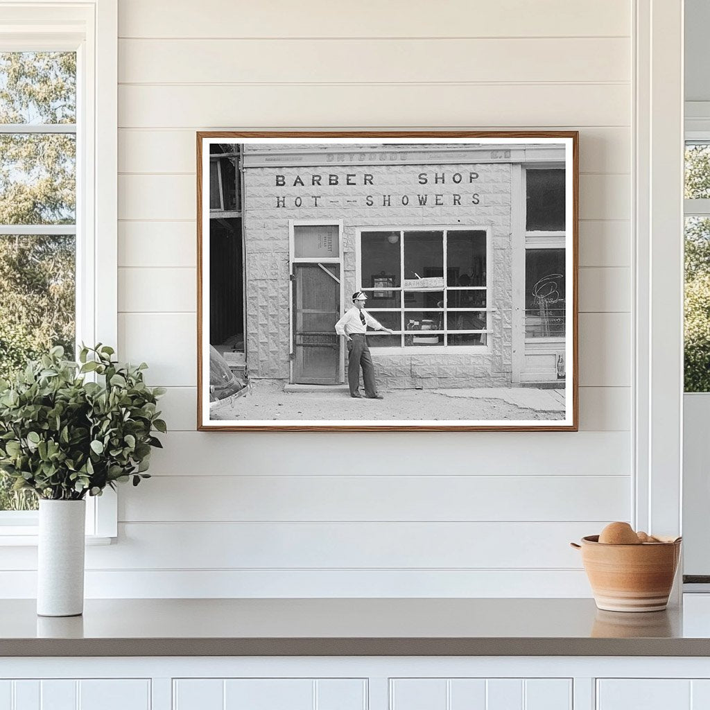 Mogollon New Mexico Barber Shop Vintage Photo 1940