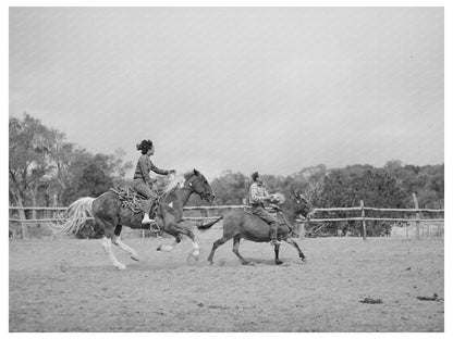Trick Riding at Rodeo Quemado New Mexico June 1940