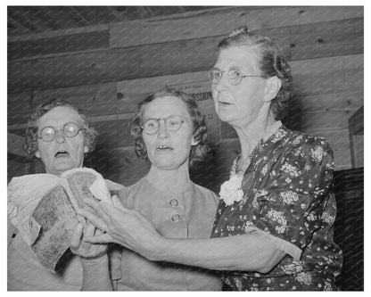 Women Perform at Community Sing in Pie Town 1940