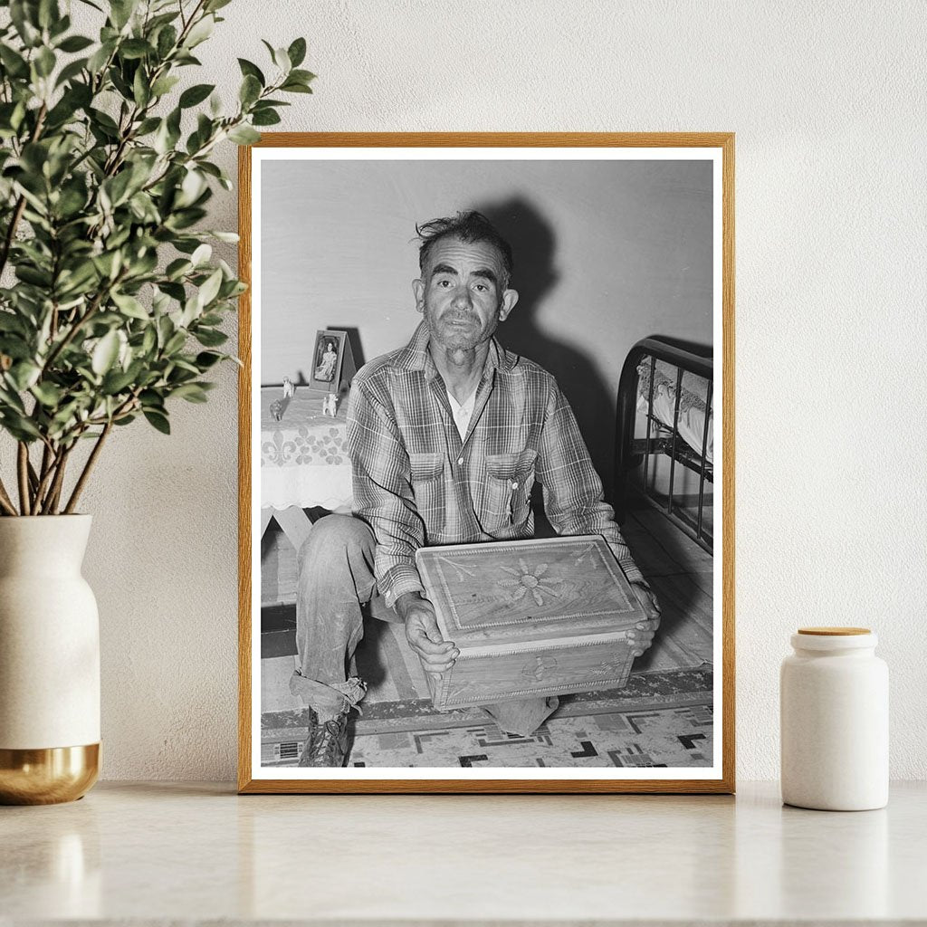 Spanish-American Man with Carved Chest Chamisal 1940