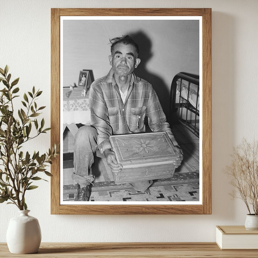 Spanish-American Man with Carved Chest Chamisal 1940