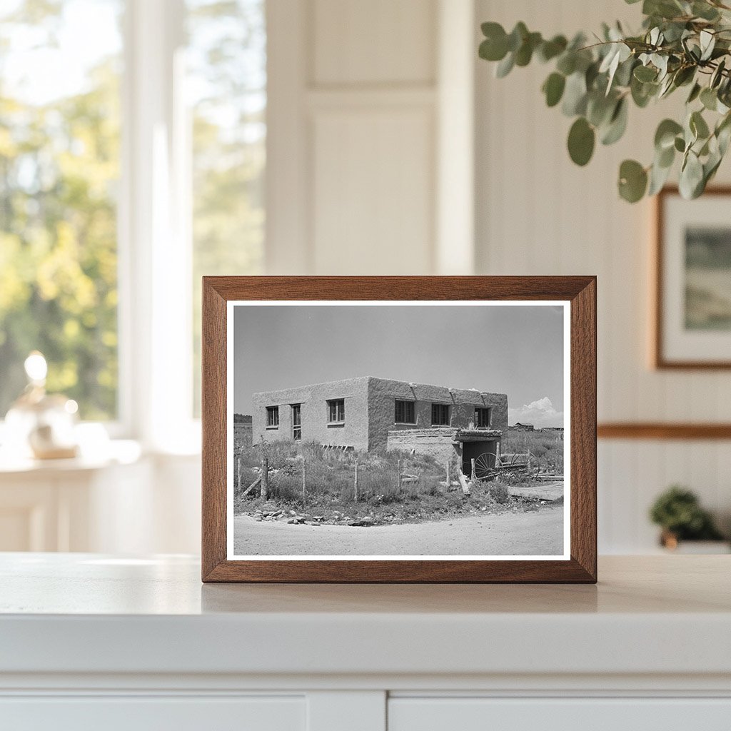 Spanish-American Adobe House in Chamisal New Mexico 1940