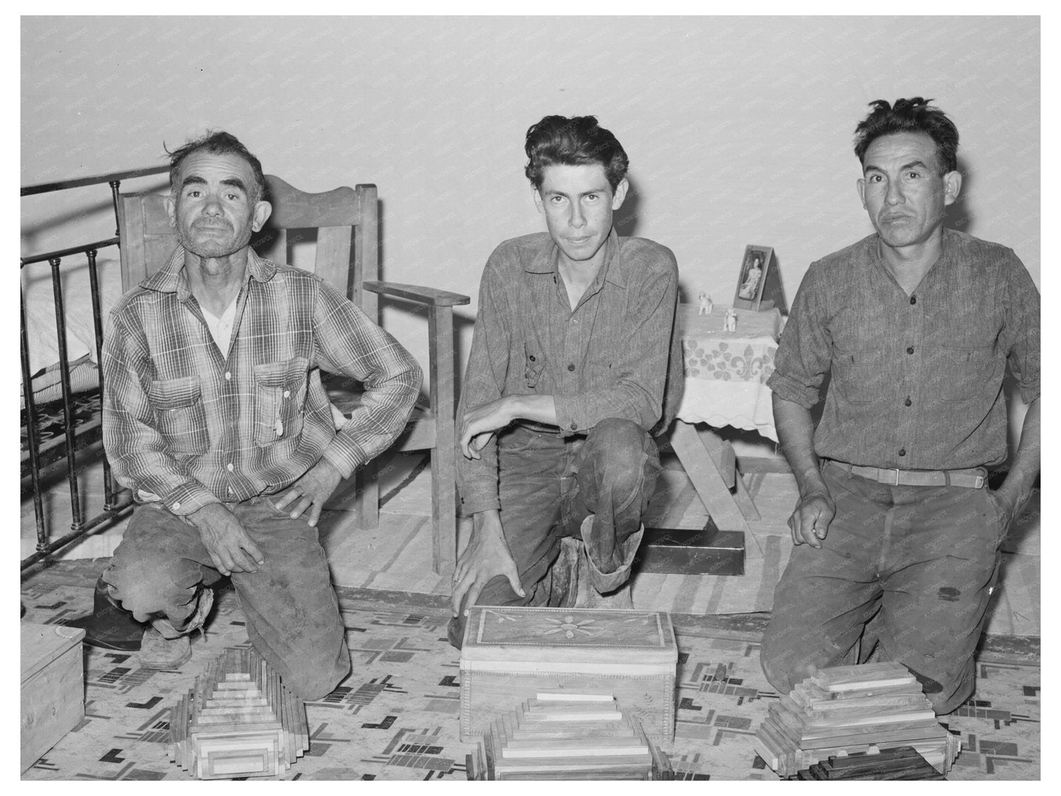 Spanish-American Wood Carvers in Chamisal New Mexico 1940