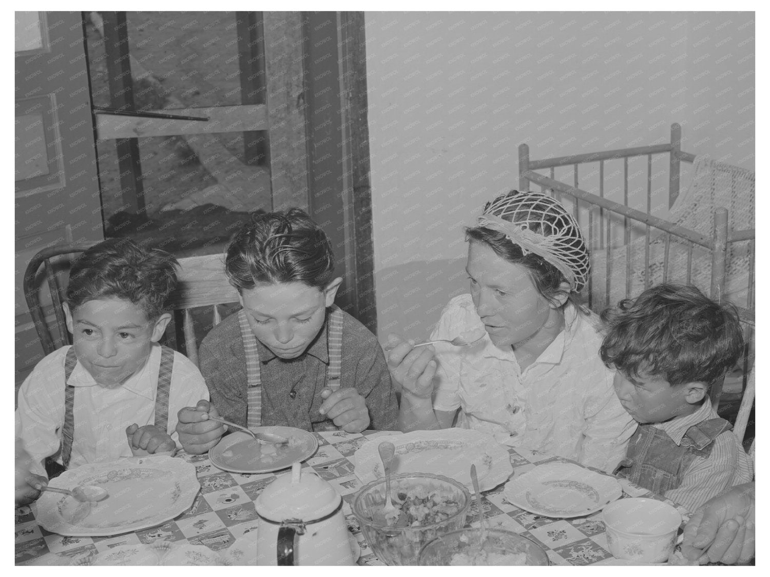 Spanish-American Family Dinner in Chamisal New Mexico 1940