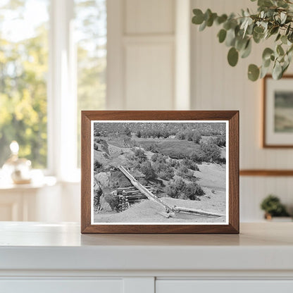 Irrigation Water Through Log Ditch Trampas New Mexico 1940