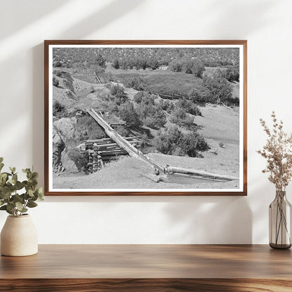 Irrigation Water Through Log Ditch Trampas New Mexico 1940
