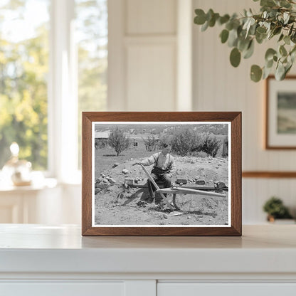 Spanish-American Farmer with Wooden Plow New Mexico 1940