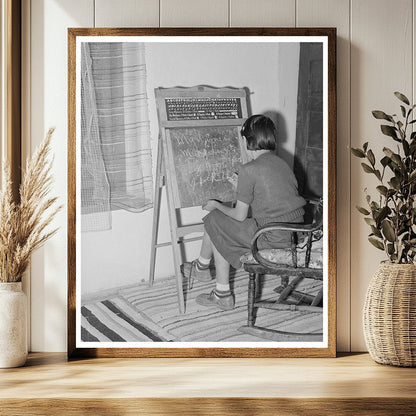 Spanish-American Girl Learning English in Chamisal 1940