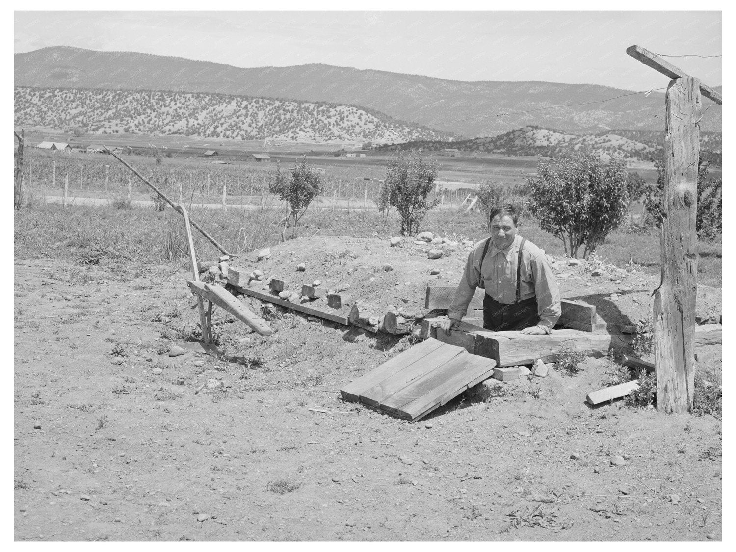 Spanish-American Farmer in Chamisal New Mexico 1940