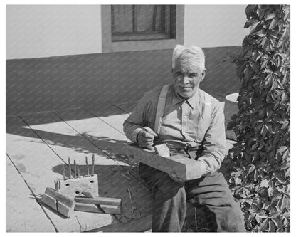 Elderly Farmer with Tools in Chamisal New Mexico 1940